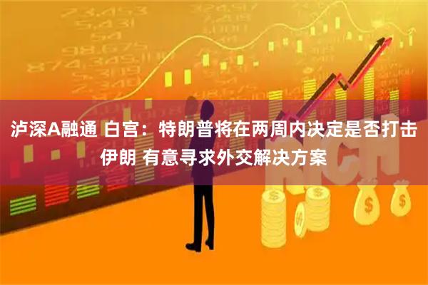 泸深A融通 白宫：特朗普将在两周内决定是否打击伊朗 有意寻求外交解决方案