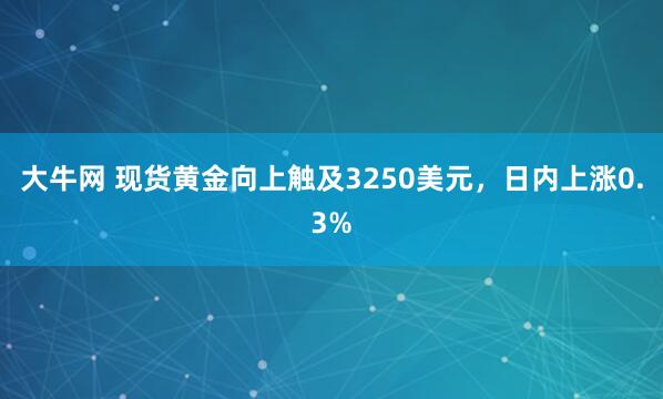 大牛网 现货黄金向上触及3250美元，日内上涨0.3%