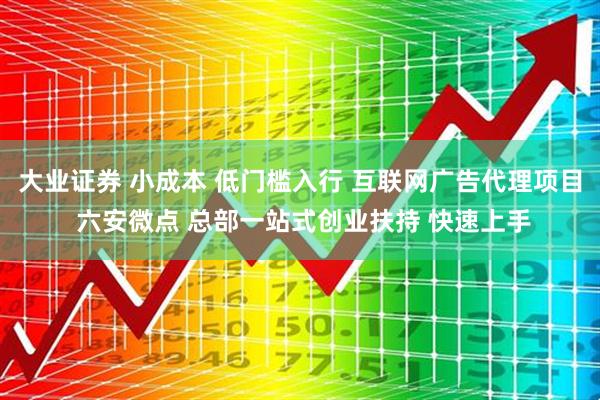 大业证券 小成本 低门槛入行 互联网广告代理项目 六安微点 总部一站式创业扶持 快速上手